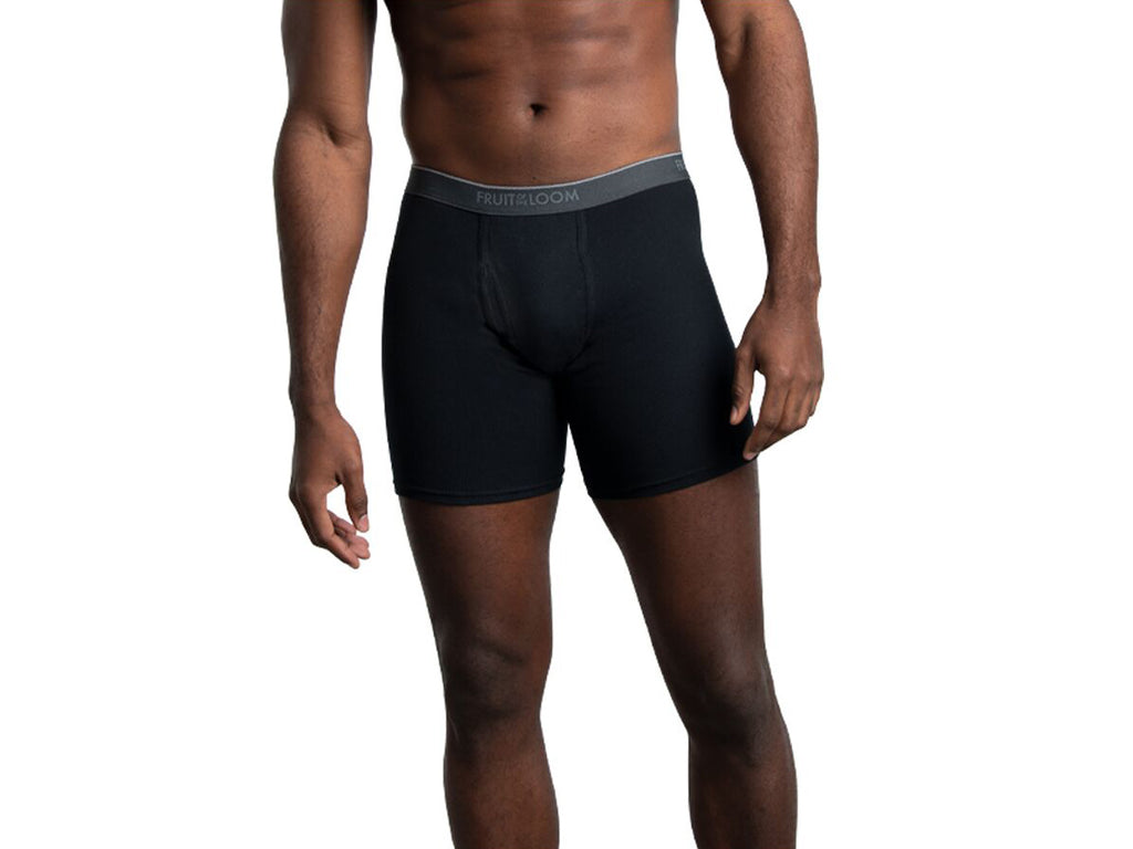 4BB761M - Boxer ajustado largo caballero color negro y gris 4 piezas