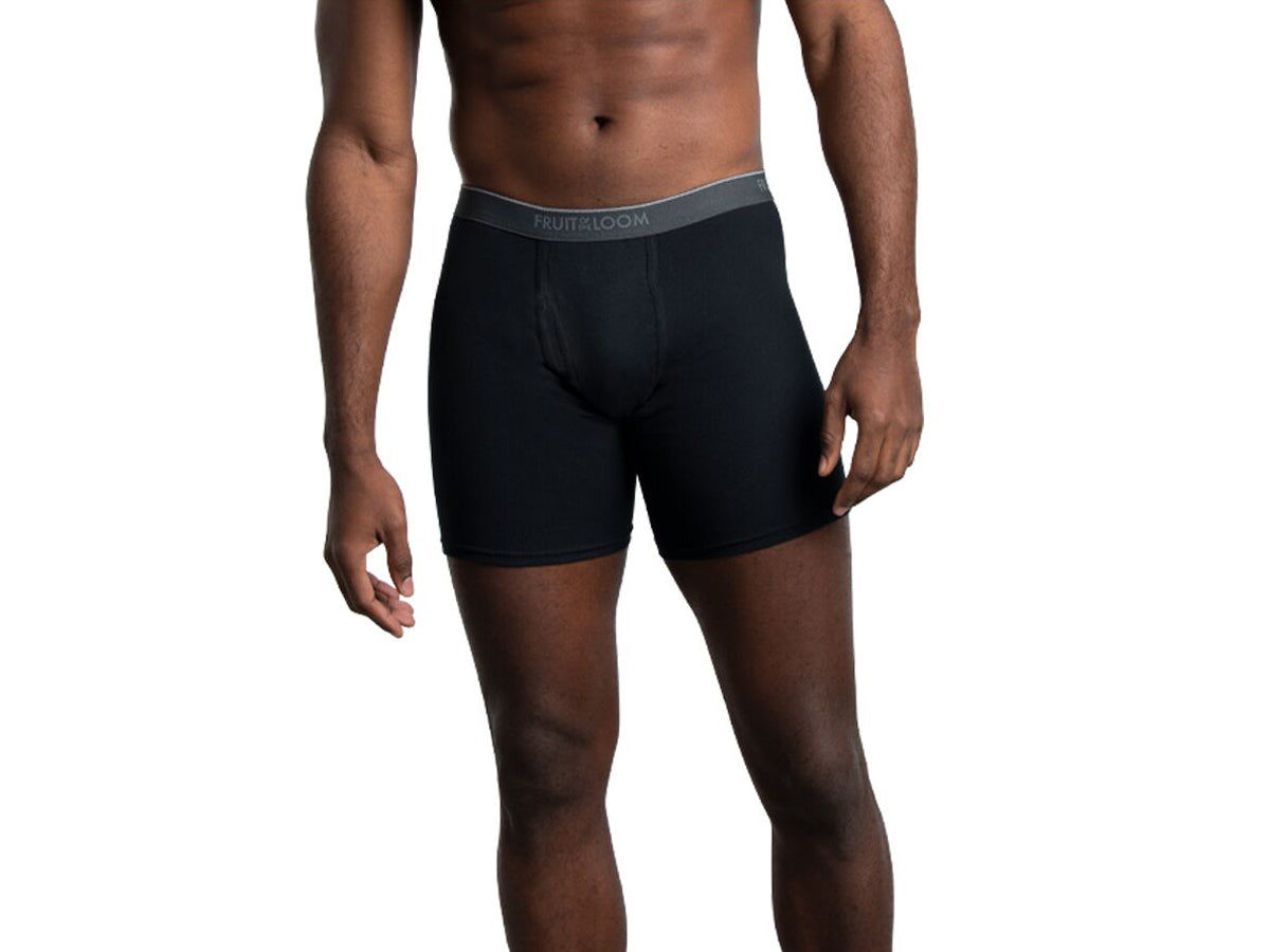 4BB761M - Boxer ajustado largo caballero color negro y gris 4 piezas