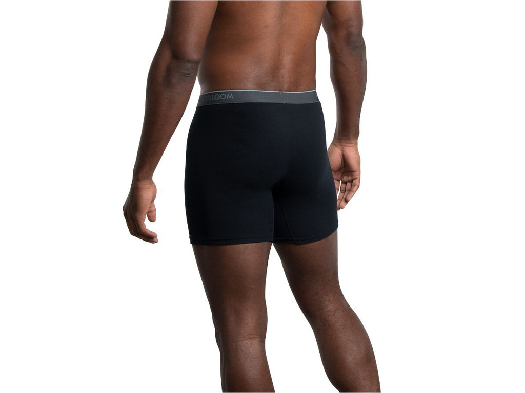 4BB761M - Boxer ajustado largo caballero color negro y gris 4 piezas