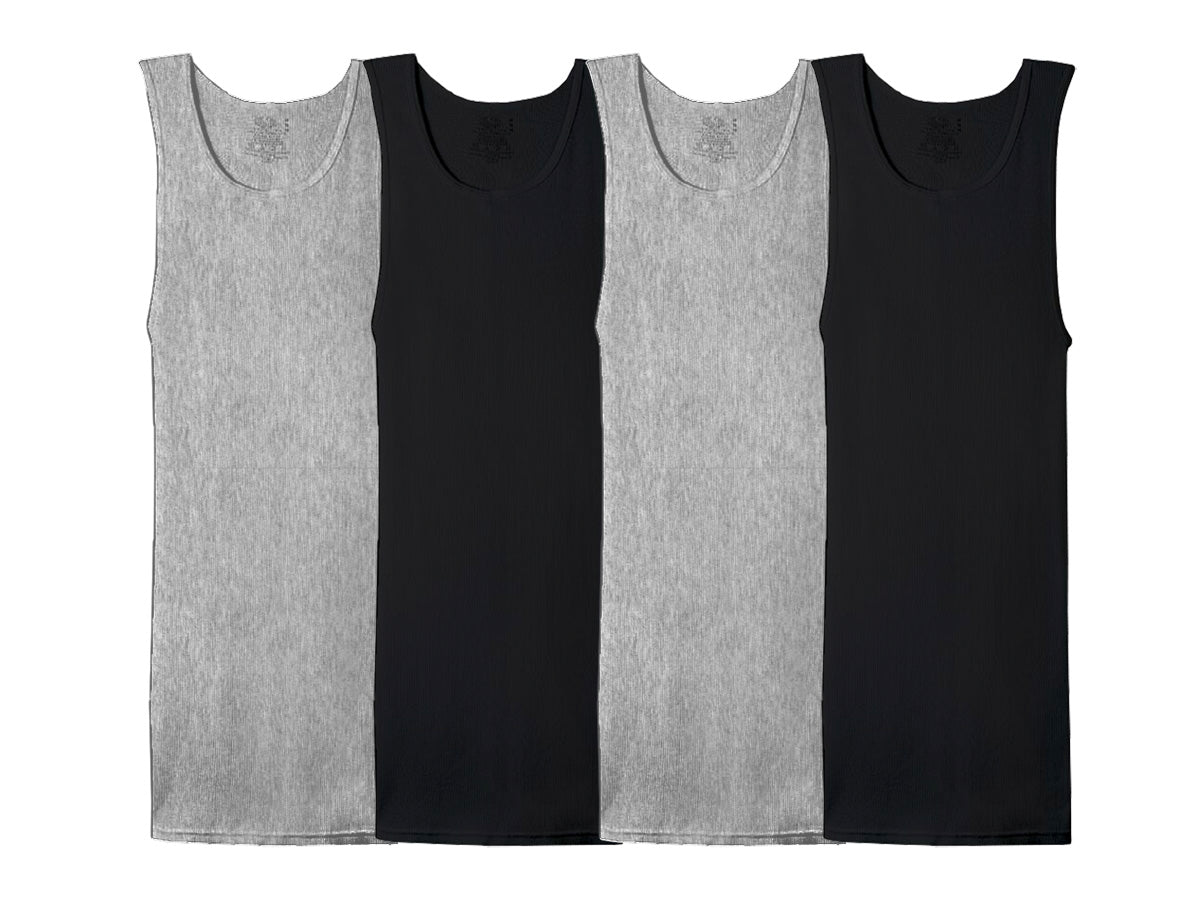 4P2601M - Camiseta Atlética Caballero color, negro y gris 4 piezas