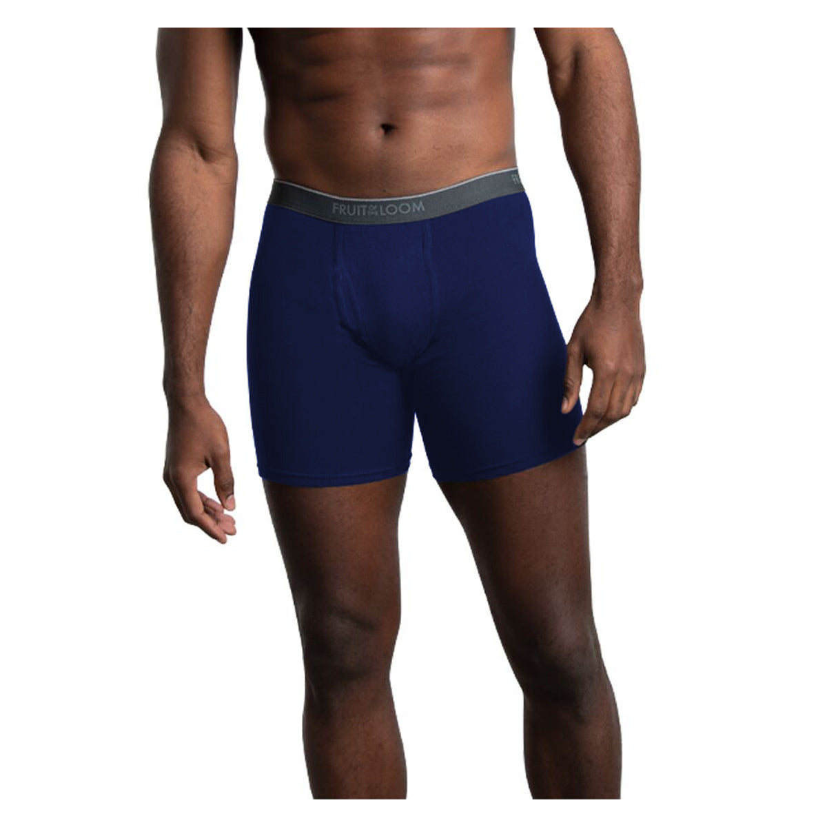 BB7601M KAL - Boxer ajustado largo caballero color negro y gris 2 piezas