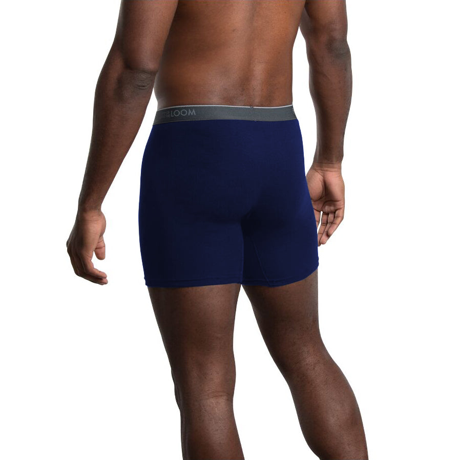 BB7601M KAL - Boxer ajustado largo caballero color negro y gris 2 piezas
