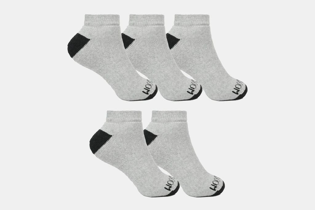 K1548 - Tin Low Cut Caballero 5 pares Gris-Jaspe punta talón negro
