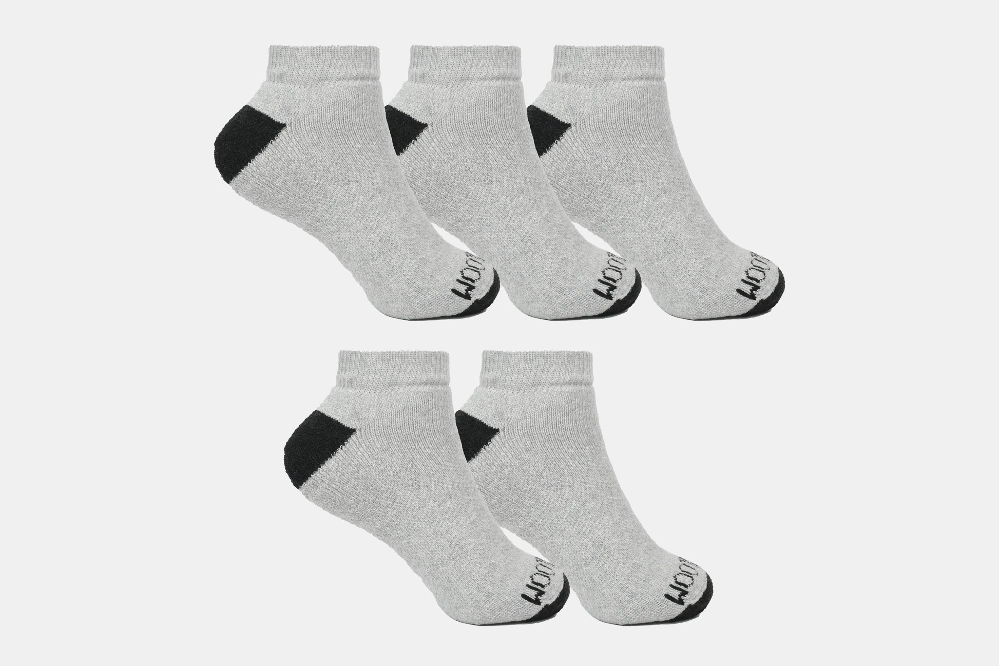 K1548 - Tin Low Cut Caballero 5 pares Gris-Jaspe punta talón negro