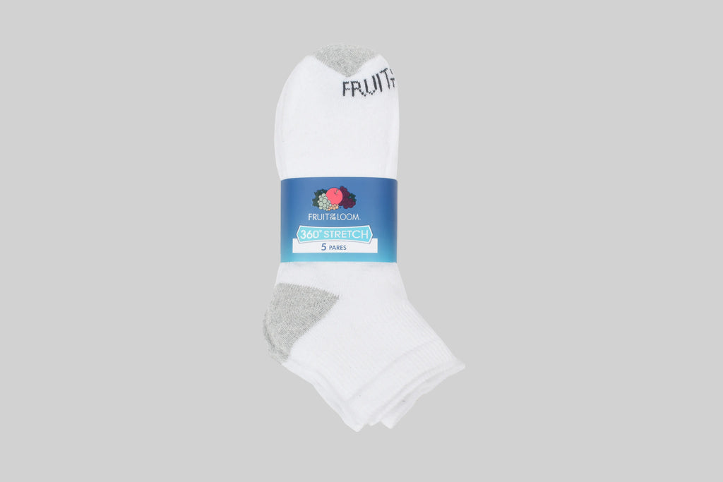 C7241 - Tin Ankle Caballero 5 pares Blanco punta talón Gris-Jaspe