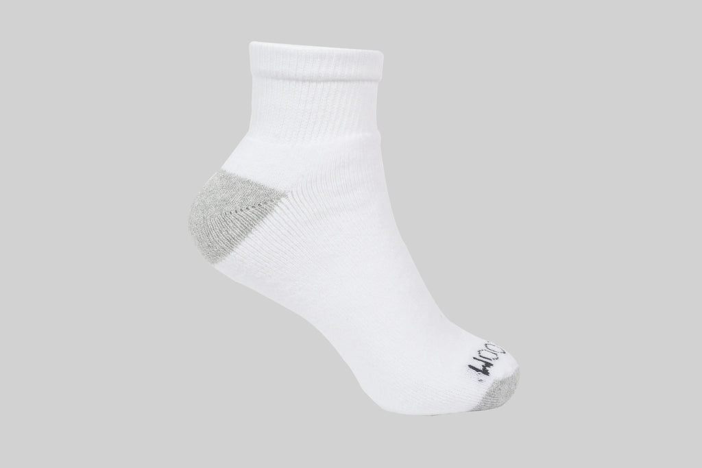 C7241 - Tin Ankle Caballero 5 pares Blanco punta talón Gris-Jaspe
