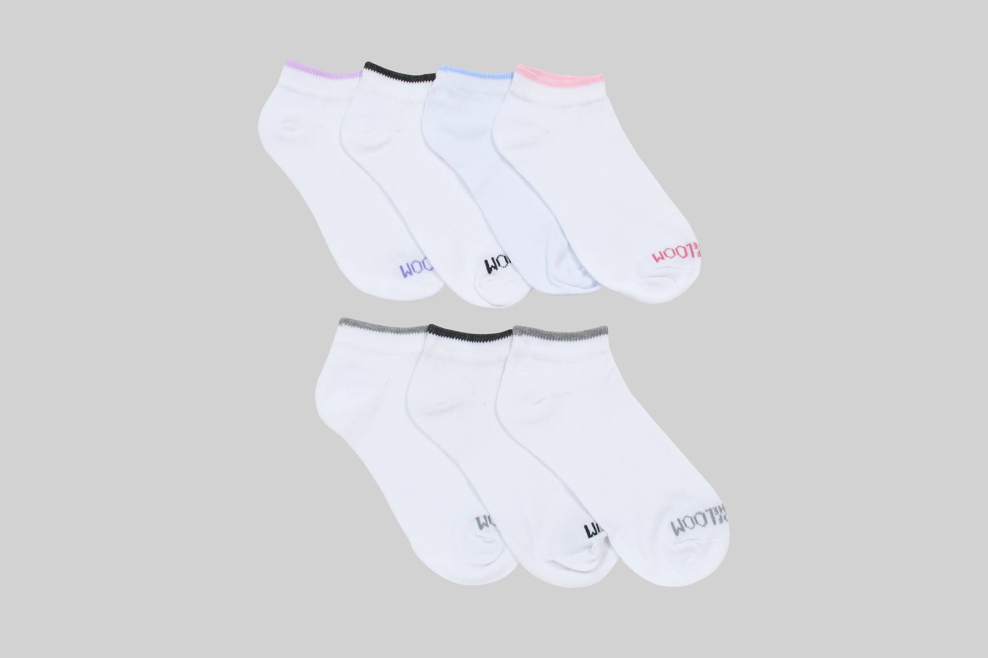 K0269 - Tin Dama 7 pares Blanco con ribete de colores