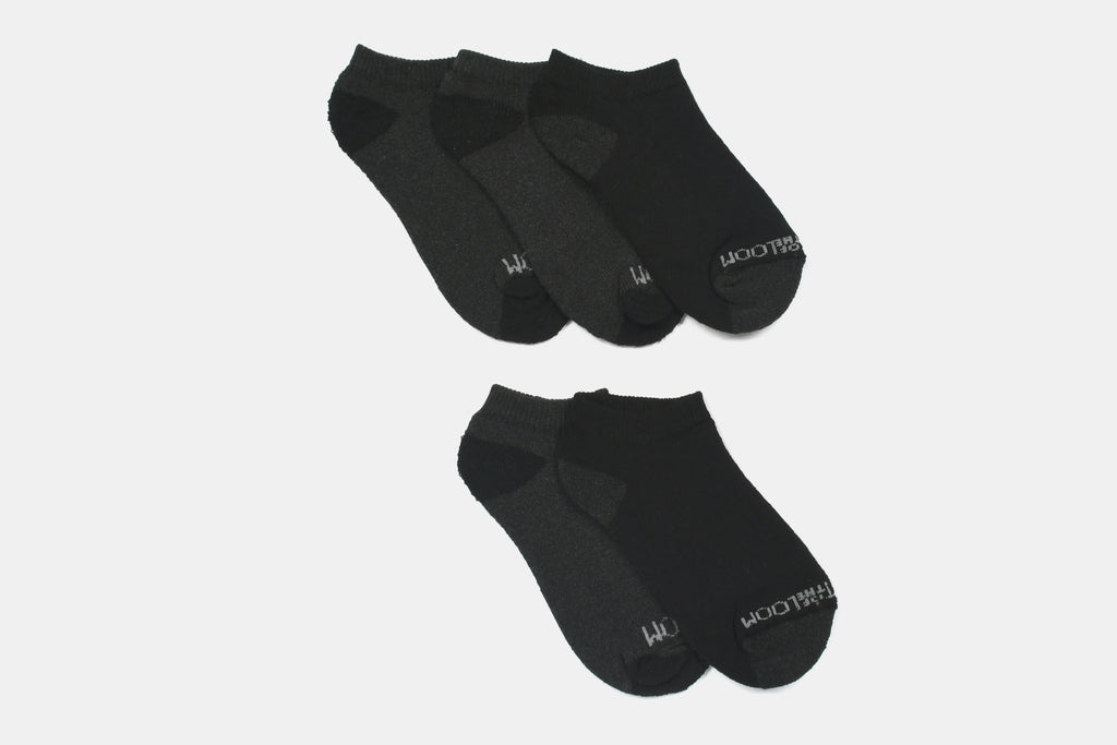 C7267 - Tin No Show Niño 5 pares Jaspe negro.
