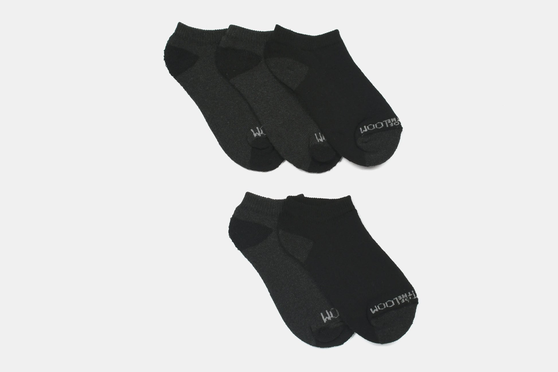 C7267 - Tin No Show Niño 5 pares Jaspe negro.