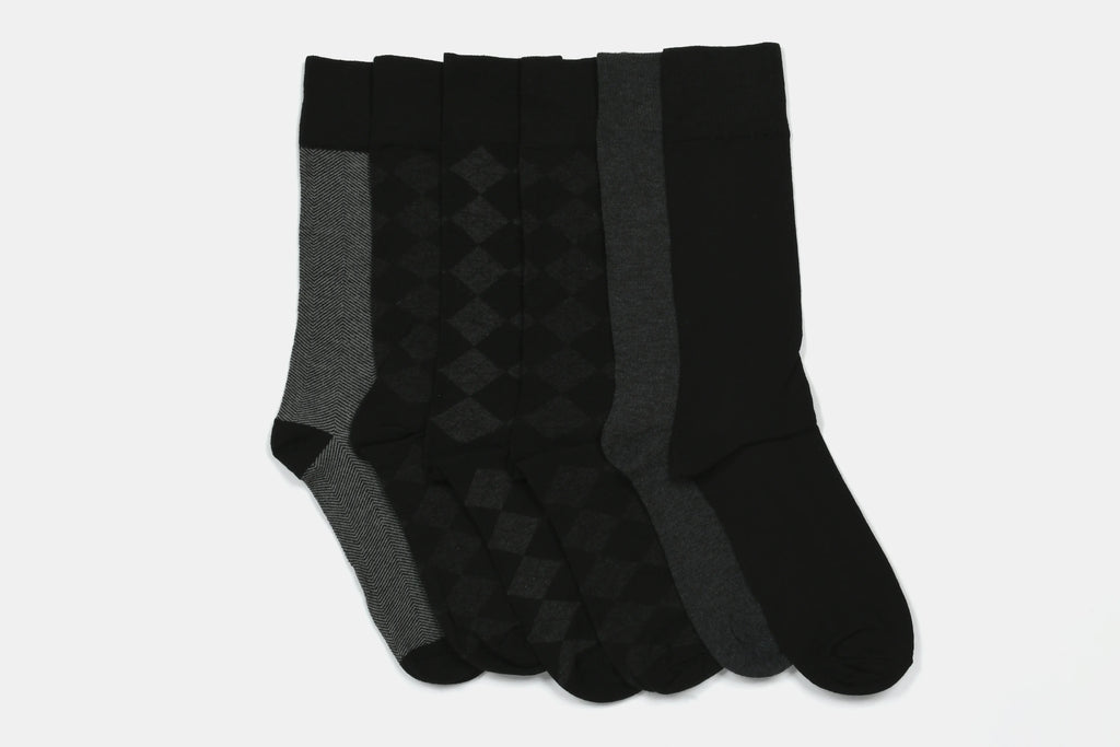K0346 - Calcetín Caballero 6 pares Color base Negro