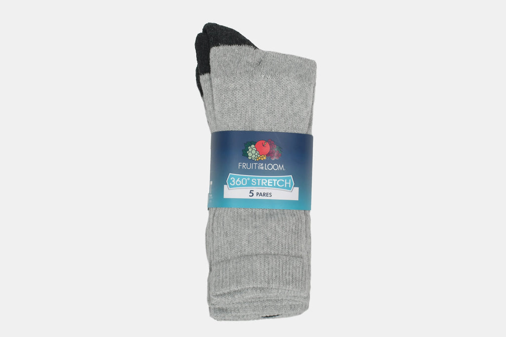 K1544 - Calceta Corta Caballero 5 pares Gris-jaspe punta talón negro