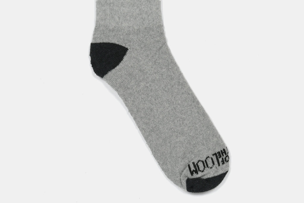 K1544 - Calceta Corta Caballero 5 pares Gris-jaspe punta talón negro