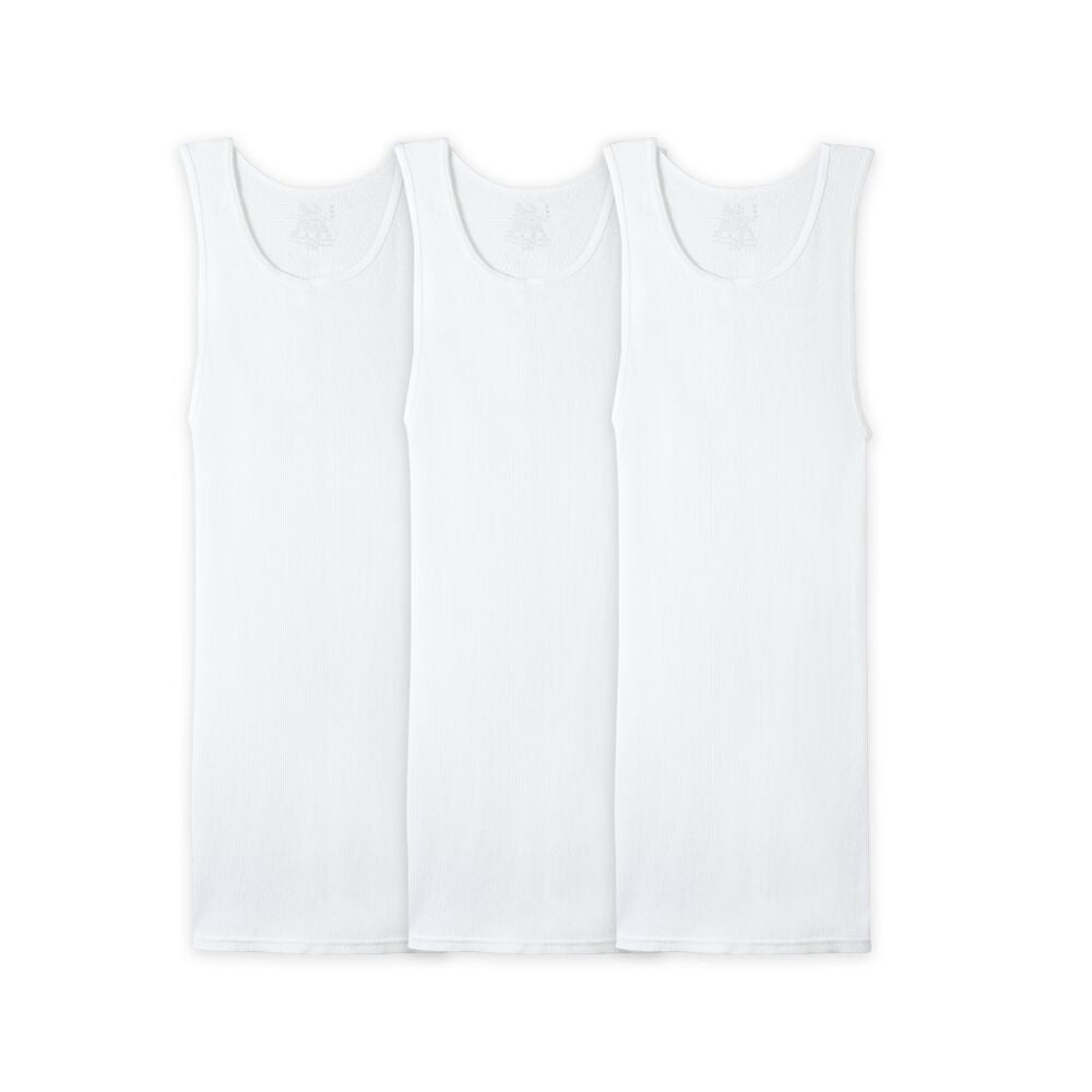 2501M - Camiseta atlética para caballero 3 piezas blanca.
