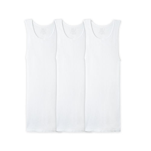 2501M - Camiseta atlética para caballero 3 piezas blanca.