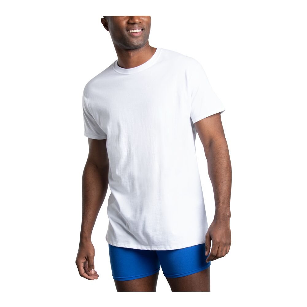 2727M - Playera blanca de cuello redondo para caballero 3 piezas.
