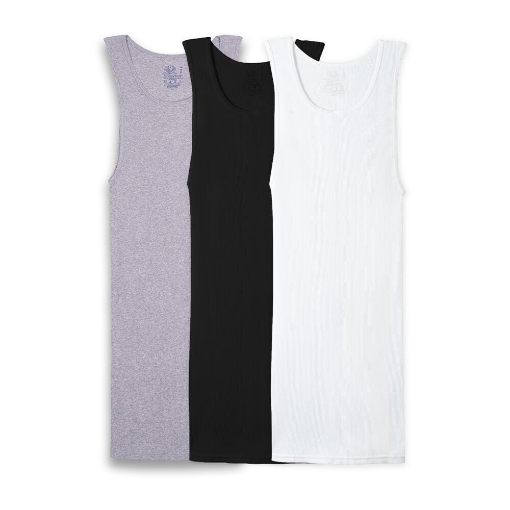 3P261CM - Camiseta atlética 3 piezas (blanca, negra y gris).
