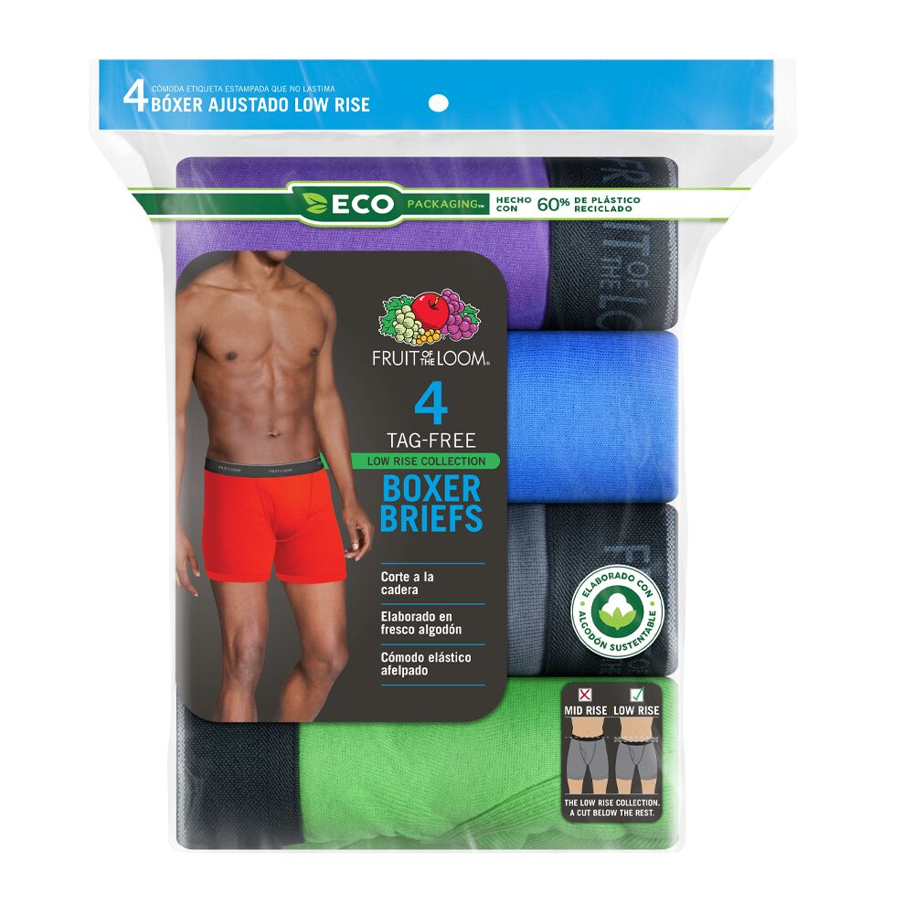 4EL761L - Bóxer briefs para caballero de varios colores 4 piezas.