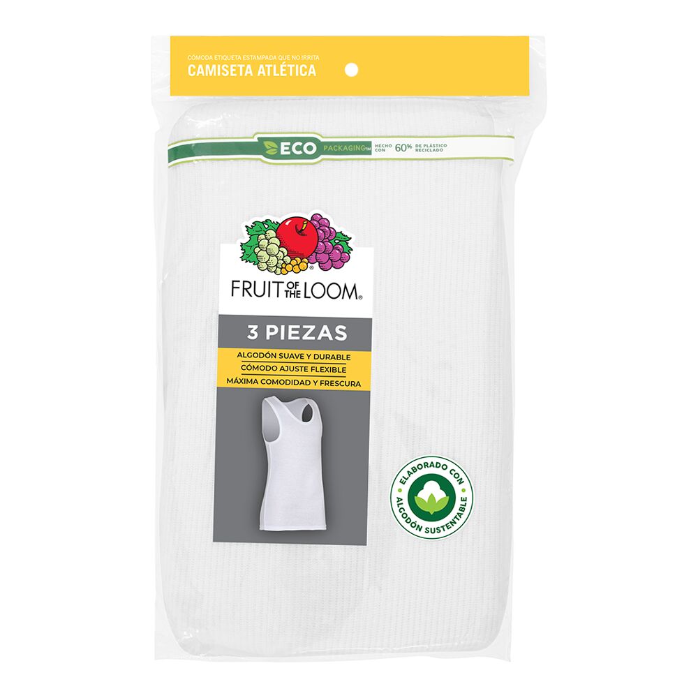 501BM - Camiseta atlética blanca para niño 3 piezas.