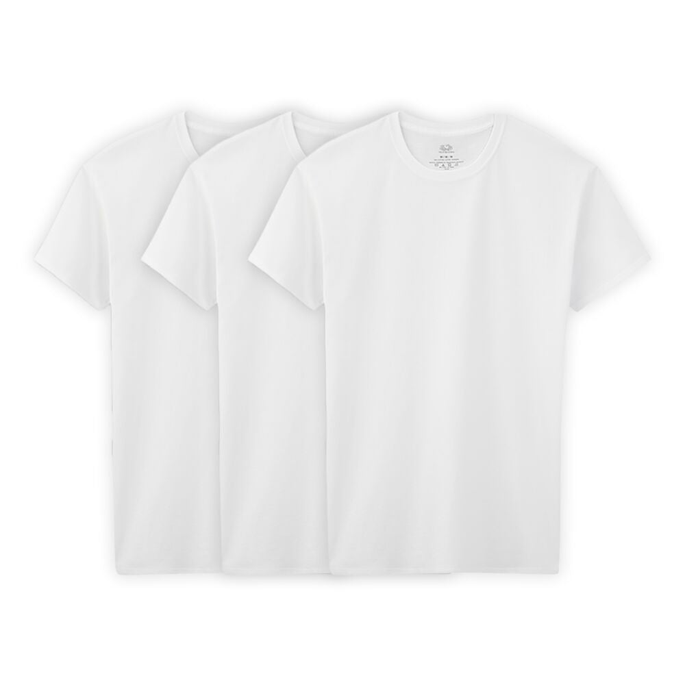 525BM - Playera blanca de cuello redondo para niño 3 piezas.