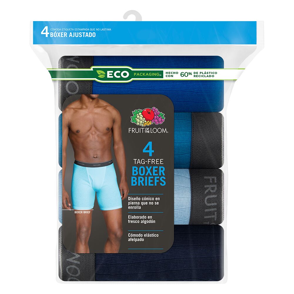 BLBB76M - Bóxer azules briefs para caballero 4 piezas.